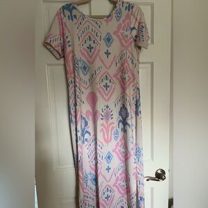 Dudley Stephens Pink and Blue Patterned Dress